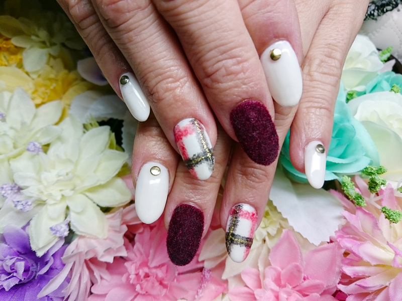 ベルベット×チェック柄