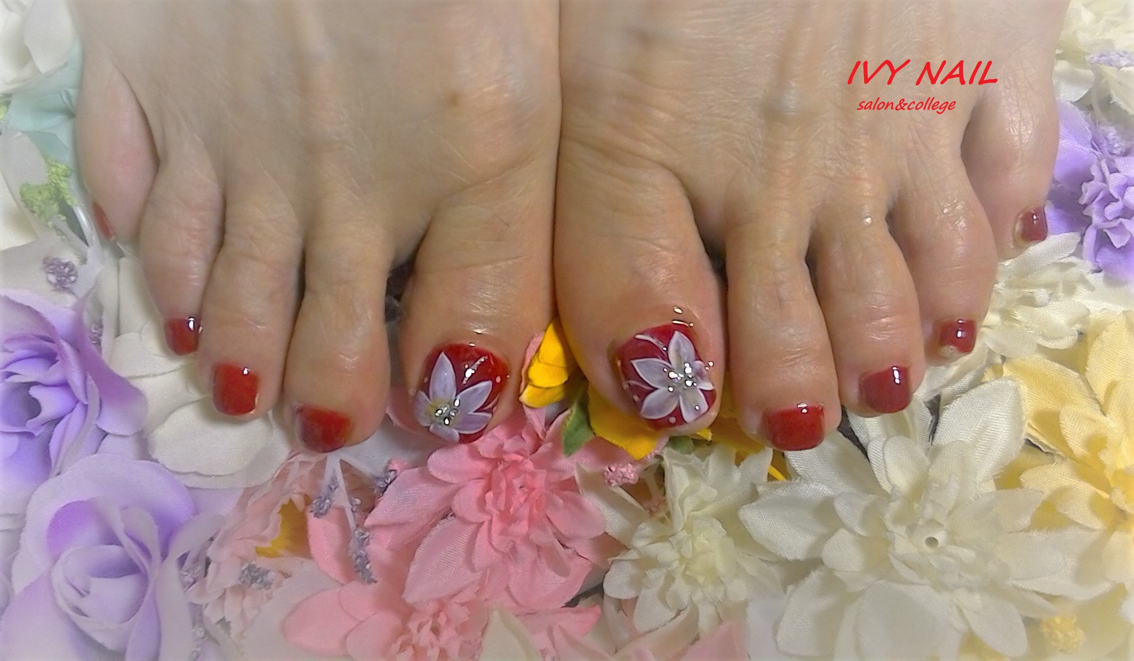 フットフラワーネイル
