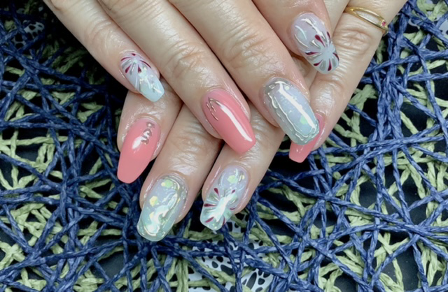 花火ネイル