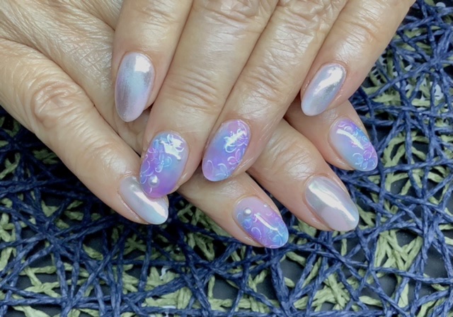 紫陽花ネイル